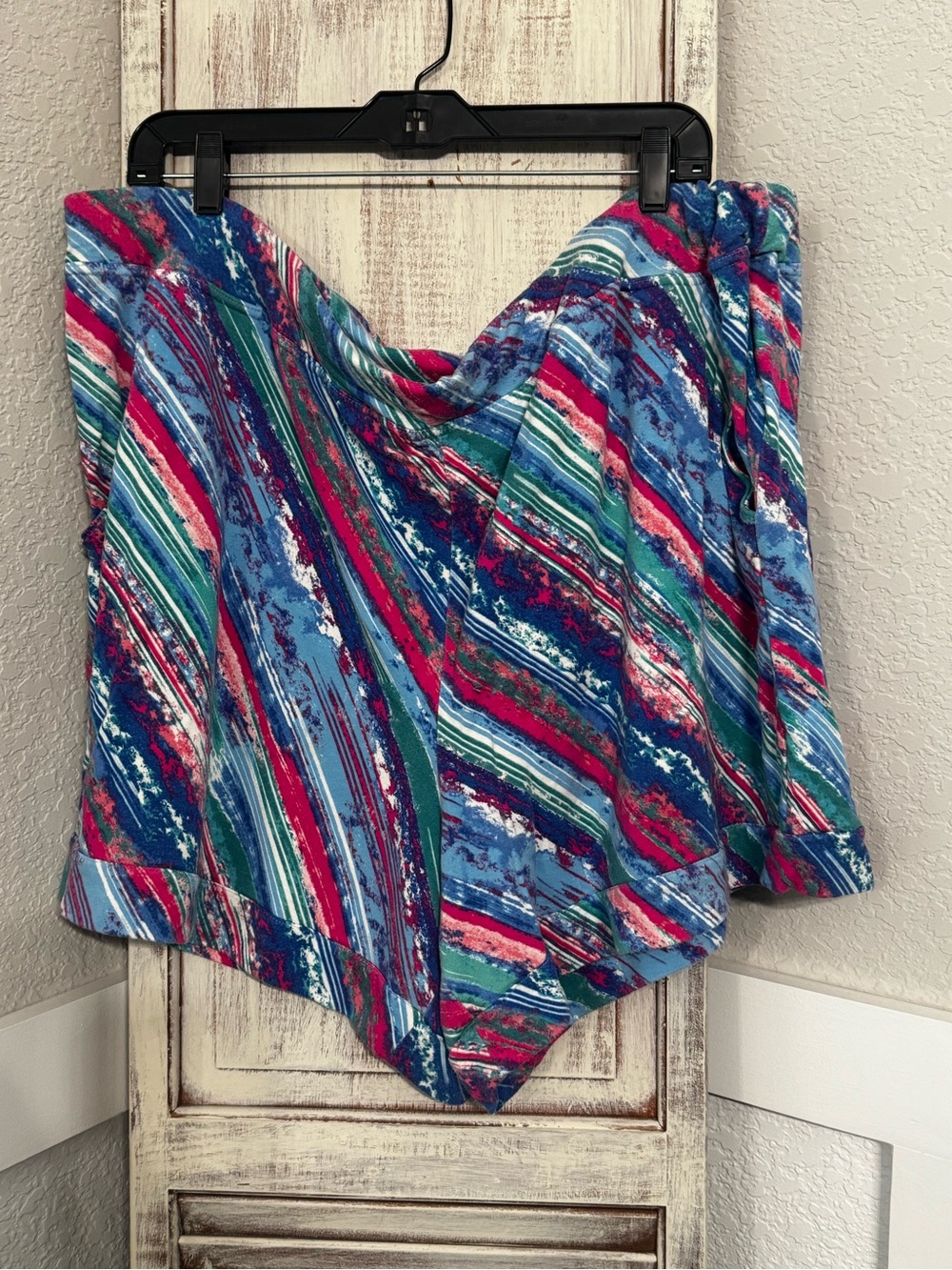 Comfy! Cato Active Vibrant Striped Lounge Shorts Elastic Waist Plus Size 26/28W